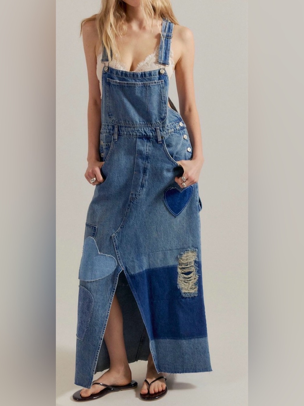 Free People We the Free Key to my Heart Patched Skirtalls